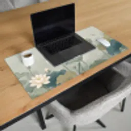Lotus - Bloemen - Groen Muismat XXL klein -sfeer1