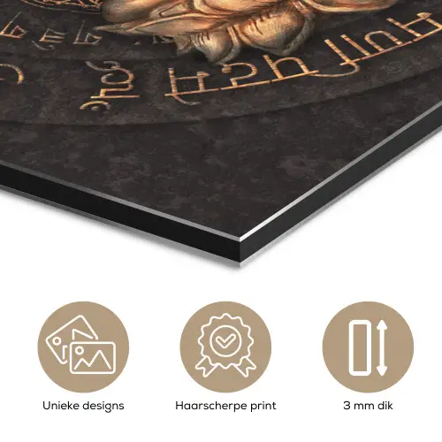 Boeddha - Mantra - Meditatie - Spiritueel - Koper aluminium wit klein -closeup_NL