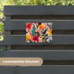 Bloemen - Bladeren - Abstract - Kleurrijk tuinposter los doek klein -sfeer3