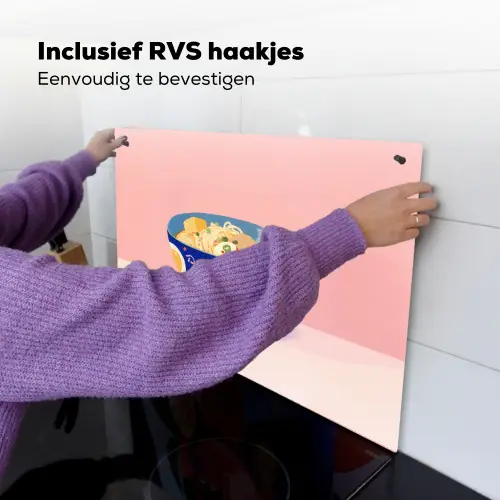 Noodles - Kom - Blauw - Illustratie Inductie beschemer met haakjes klein -ky-ophangen-nl