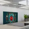 Bloemen - Lieveheersbeestje - Hartje - Rood keuken achterwand spatscherm klein -3d_schuin