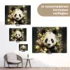 Panda - Pandabeer - Wilde dieren - Natuur - Bloemen tuinposter los doek klein -Xsfeer9_DE