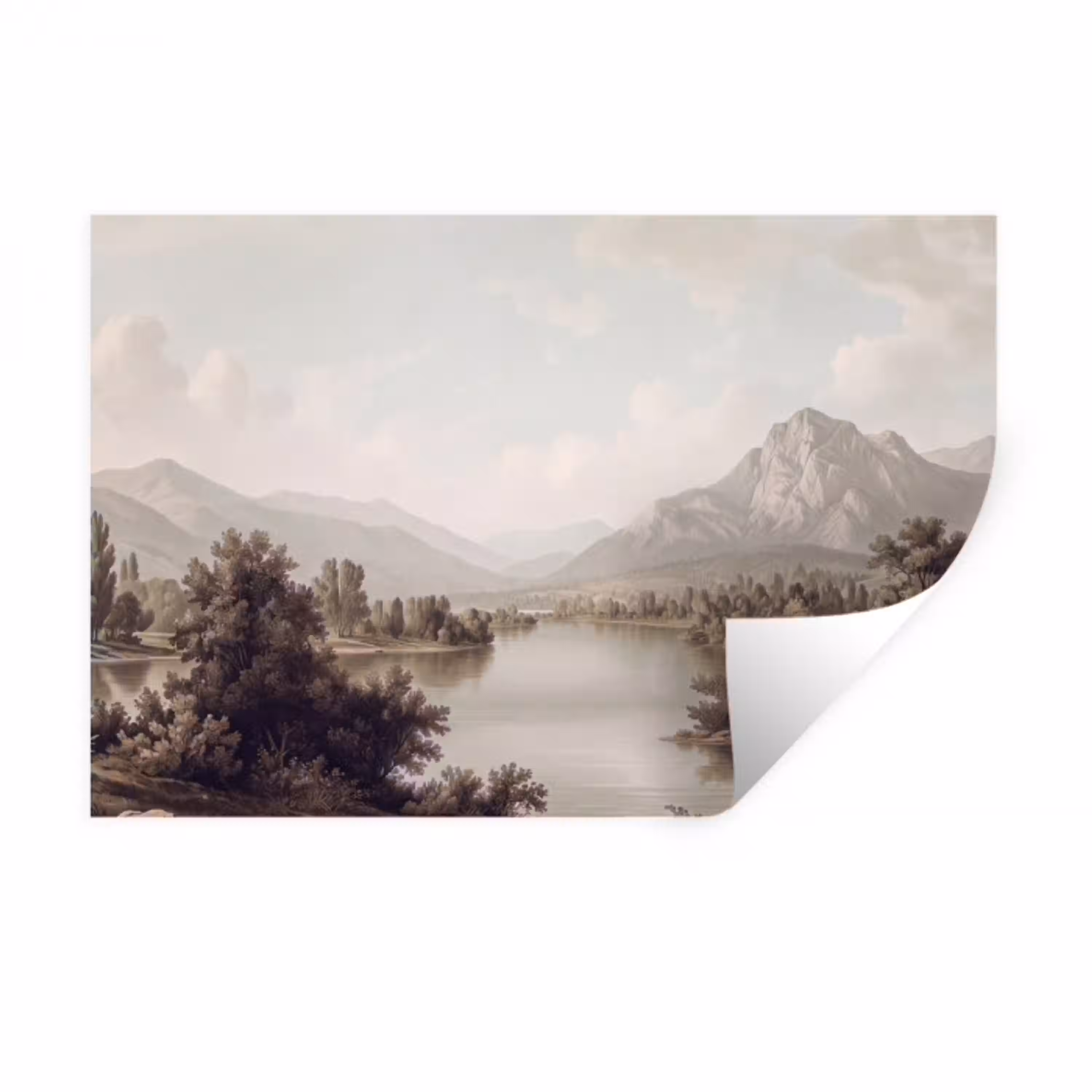 Klassiek - Landschap - Sereen Muursticker klein -3d
