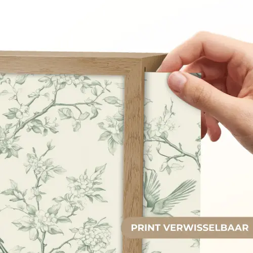 Klassiek - Vogels - Groen Light Box met batterij (Wandlamp) middel 907 -USP_websiteprintNL