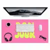 Bonjour - Roze - Fel groen Muismat XXL klein -3d