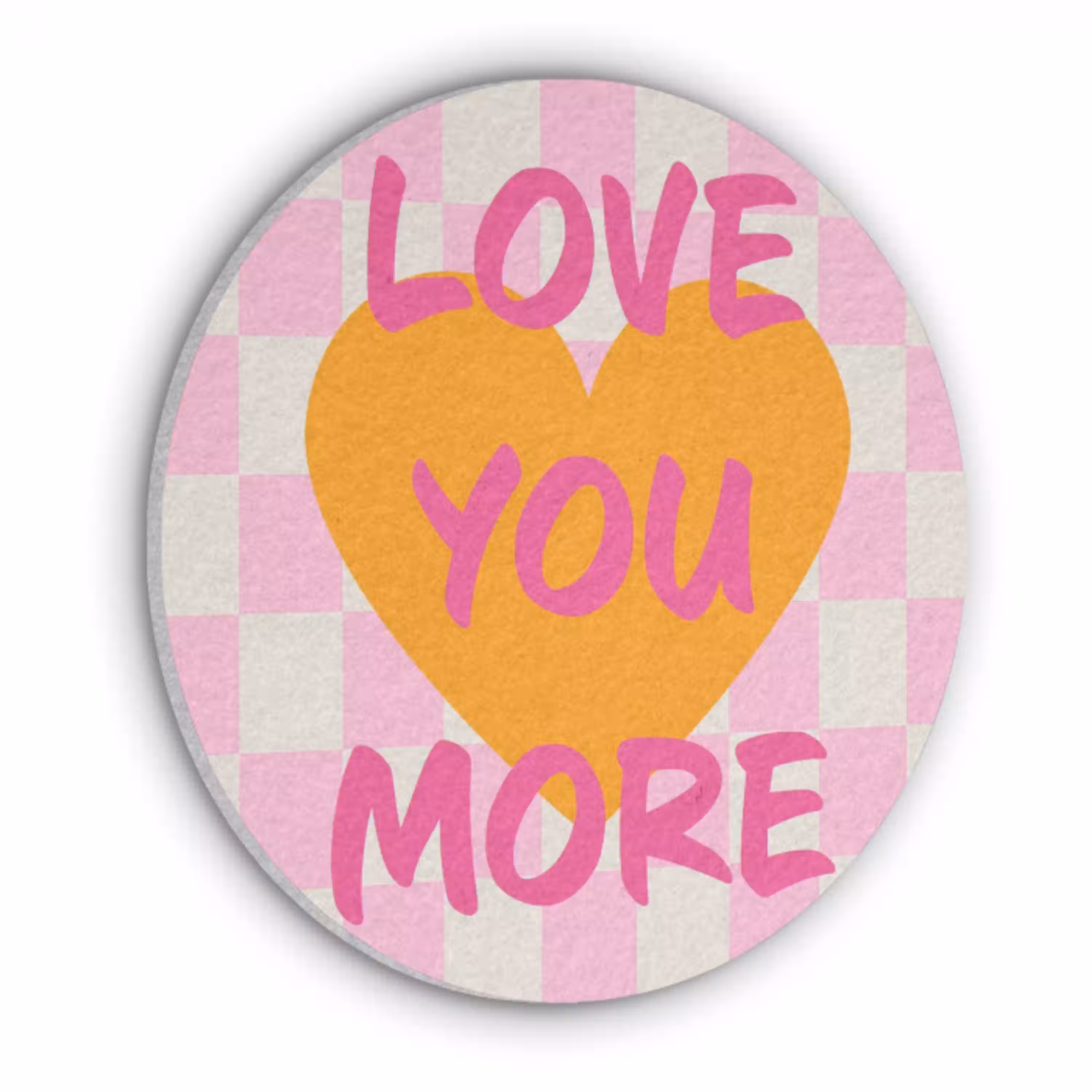 Valentijn - Love - Roze - Oranje Akoestische PET Vilt - Rond klein -3d