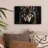 Dieren - Wolf - Portret - Zwart - Bruin canvas 2cm klein -sfeer1