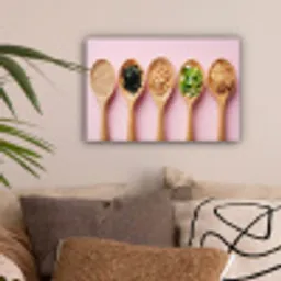 Ingrediënten - Lepels - Hout - Roze canvas 2cm klein -sfeer1