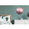 Landschap - Mistig - Roze Wandcirkel aluminium klein -slaapkamer