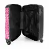 Patroon van bladeren in licht- en donkerroze NBS - Handbagage koffer - Kinderen Unisex middel -binnenkant