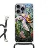 Schildpad - Zeewier - Mozaïek Hoesje iPhone 16 Pro Max met koord klein -3d