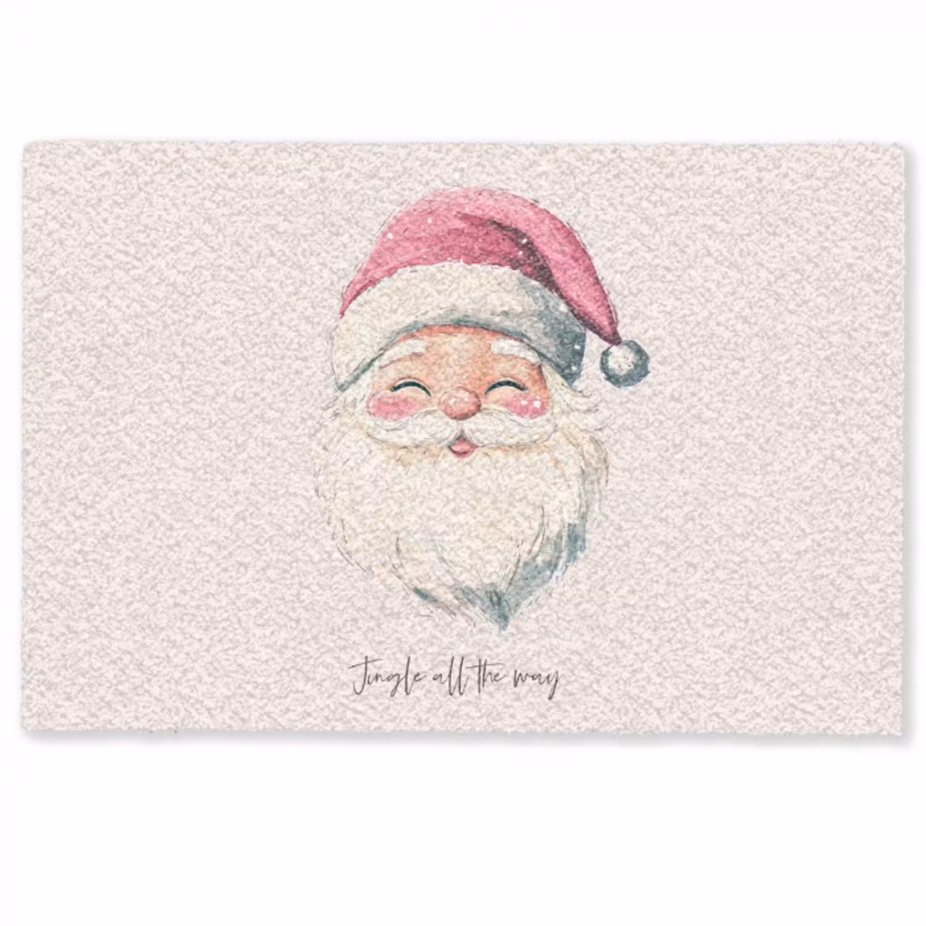 Kerstman - Kerst - Quote - Beige Deurmat klein -zkaufland3d