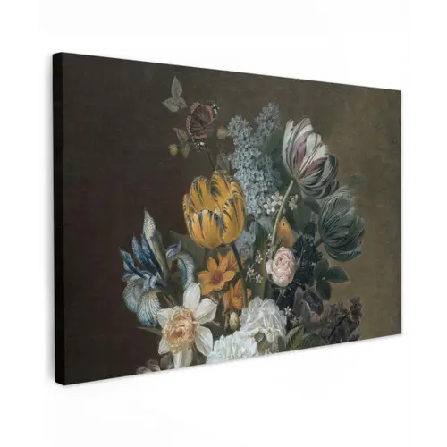 Stilleven met bloemen - Schilderij van Eelke Jelles Eelkema canvas 2cm klein -z3d