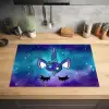 Eenhoorn - Sterrenhemel - Ster - Blauw Inductie beschermer vinyl 3mm klein -sfeer5