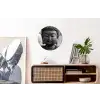 Boeddha - Grijs - Spiritualiteit - Buddha beeld - Religie Wandcirkel aluminium klein -kantoor
