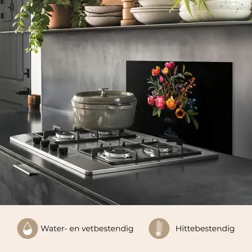 Tulpen - Bessen - Boeket - Vaas keuken achterwand spatscherm klein -usp_NL