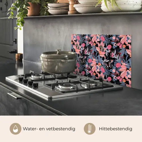 Zomer - Vlinder - Zwart - Roze keuken achterwand spatscherm klein 900 -usp_NL