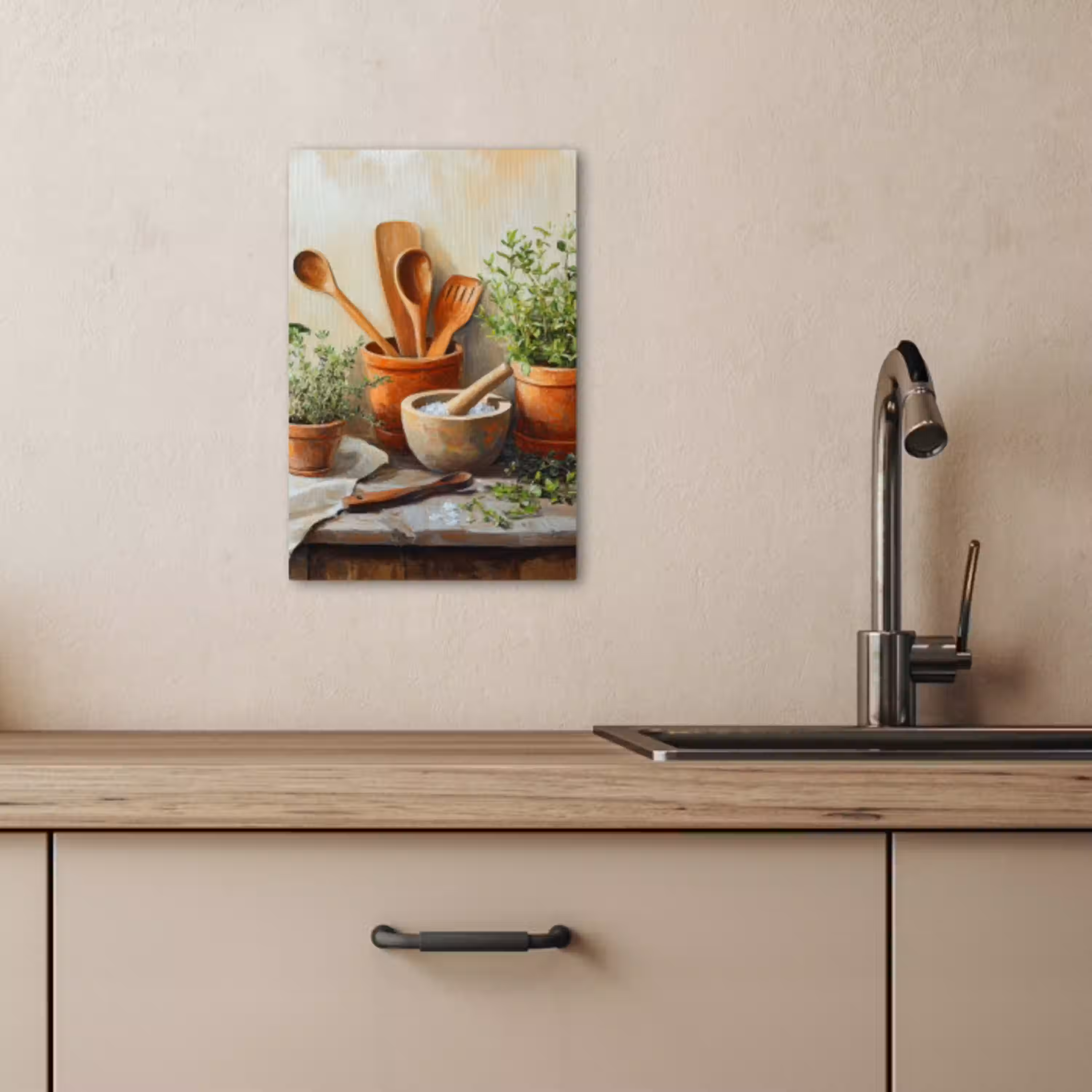 Potten - Kruiden - Hout KitchenYeah - Keuken - Canvas klein -sfeer2