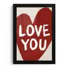 Loveyou - Hart - Rood fotolijst zwart zonder passe partout klein -3d