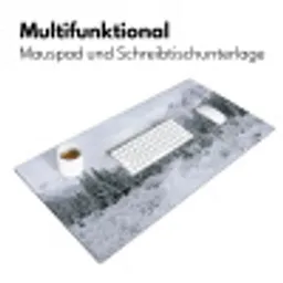 Weg - Bergen - Sneeuw - Naaldbos - Avontuurlijk Muismat XXL klein -ysfeer4_duits