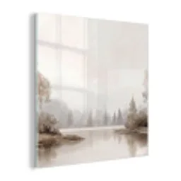 Rivierlandschap - Minimalistisch - Aardetinten plexiglas 5mm klein -z3d