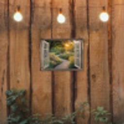 Doorkijk - Bloemen - Natuur - Zon - Pad tuinposter los doek klein -sfeer1