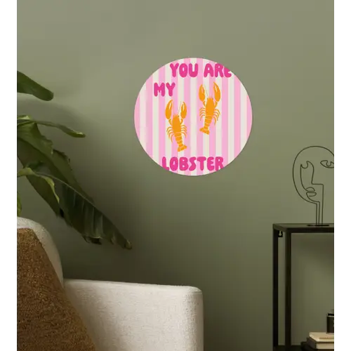 Lobster - Love - Valentijn Wandcirkel behangsticker klein -sfeer2