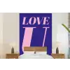 Love - Blauw - Valentijn fotobehang vinyl groot -bed