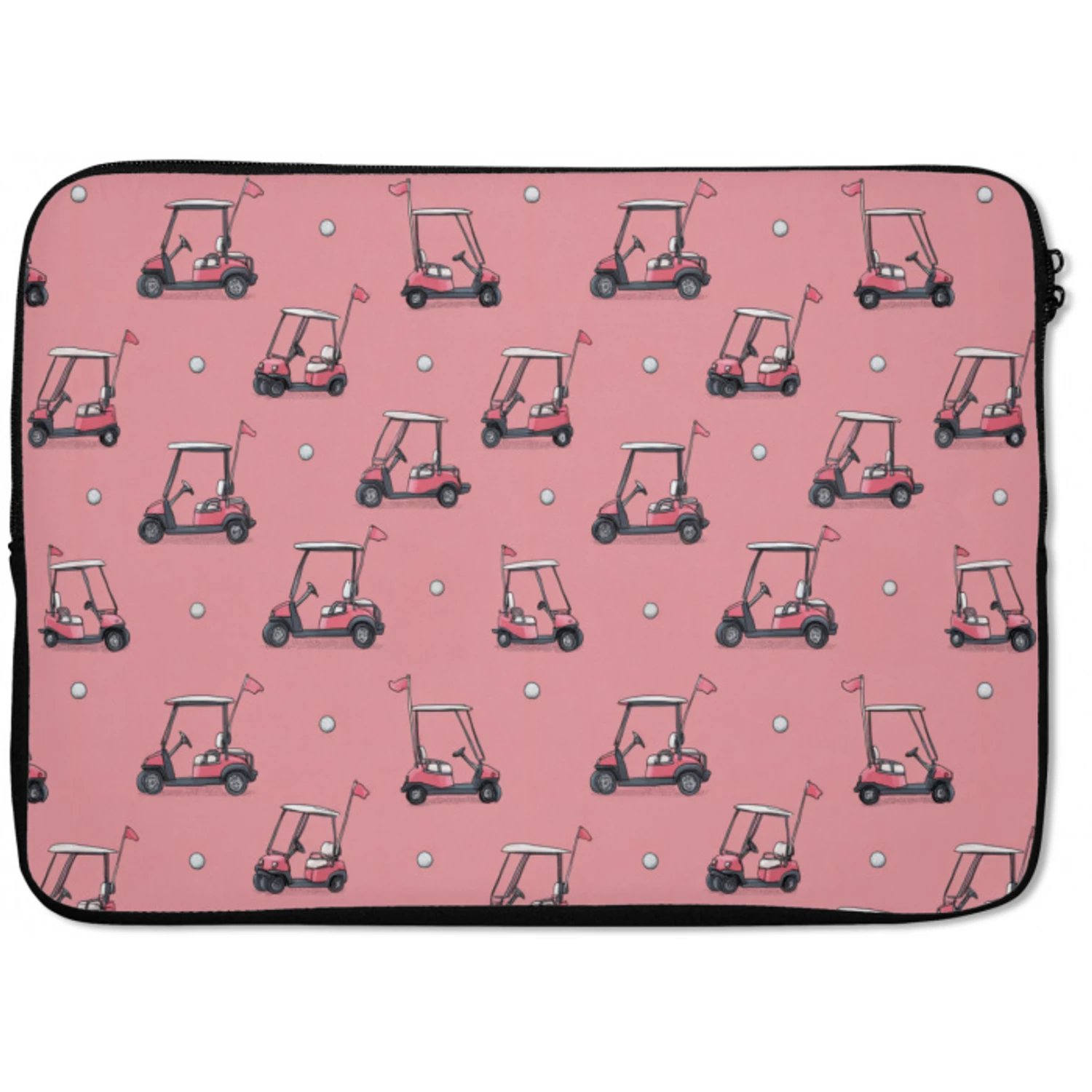 Golfkar - Retro - Roze laptophoes neopreen klein 279 -zkaufland3dotto