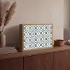 Grafisch - Tegel - Blauw Light Box met batterij (Wandlamp) middel 907 -sfeer2