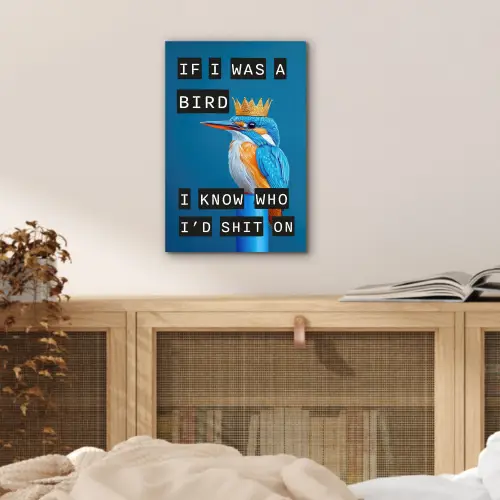 Vogel - Decoratie - Ijsvogel - Blauw aluminium wit klein -sfeer3