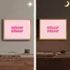 Bisou - Roze - Dikke letters Light Box met batterij (Wandlamp) middel -sfeer3