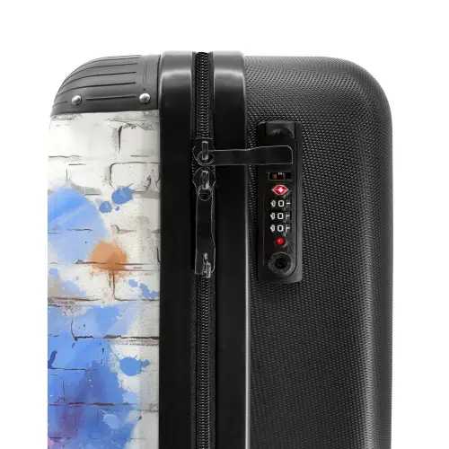 Paarse lavendel in graffiti stijl NBS - Handbagage koffer - Unisex middel -slot