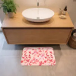 Botanisch - Bloemen - Rood Badmat klein 997 -sfeer1