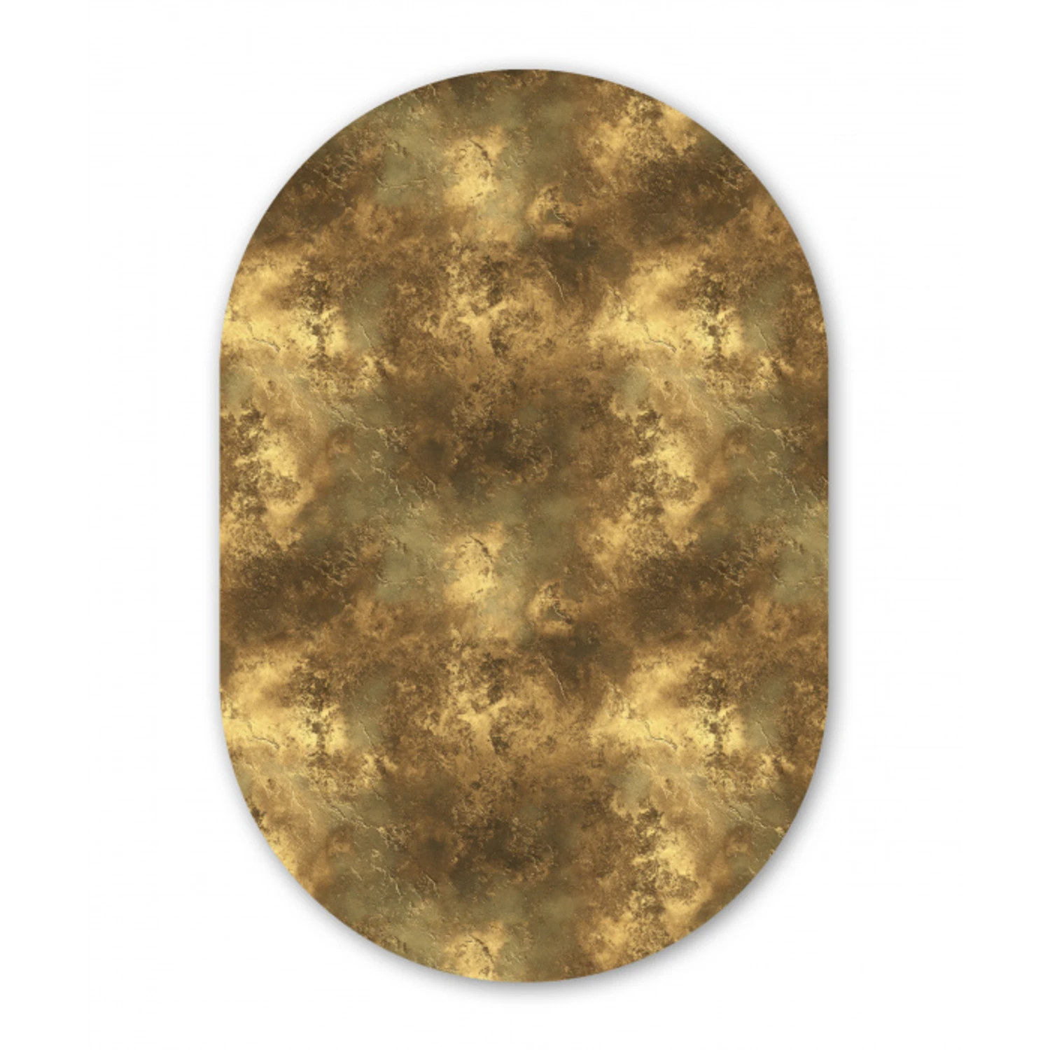 Antiek - Metaallook - Goud Wandcirkel Ovaal Forex klein 630 -3d