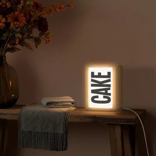 Zwart - Cake - Eten - Decoratie Light Box met kabel (Tafellamp) klein -sfeer4