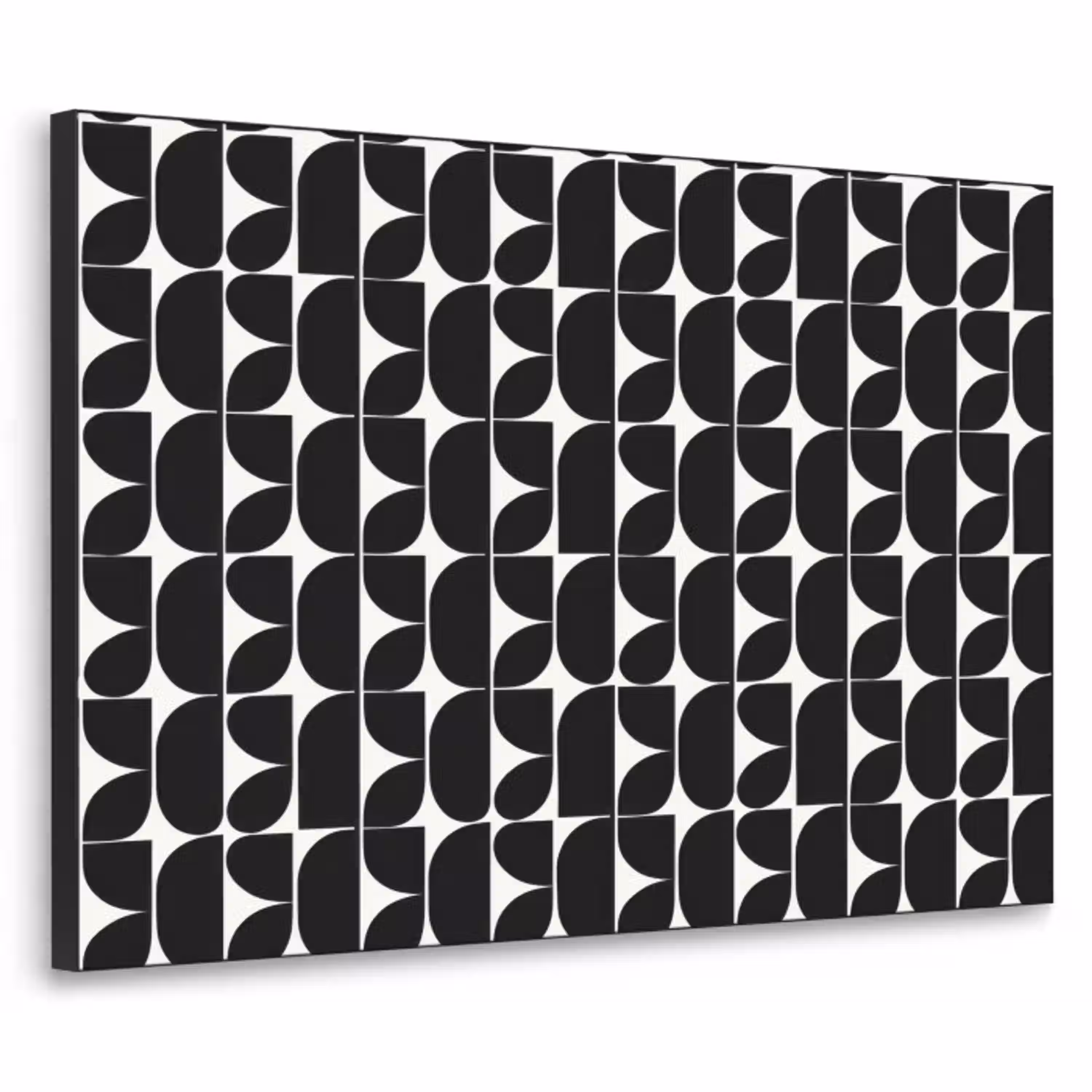 Modern - Geometrisch - Zwart Textielframe zwart klein 947 -3d