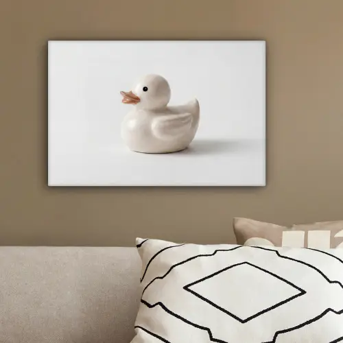 Badeend - Minimalistisch - Wit canvas 2cm klein -sfeer3