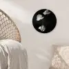 Orchidee - Bloemen - Zwart - Wit - Stilleven Wandcirkel kunststof plaat 5mm dik klein -sfeer5