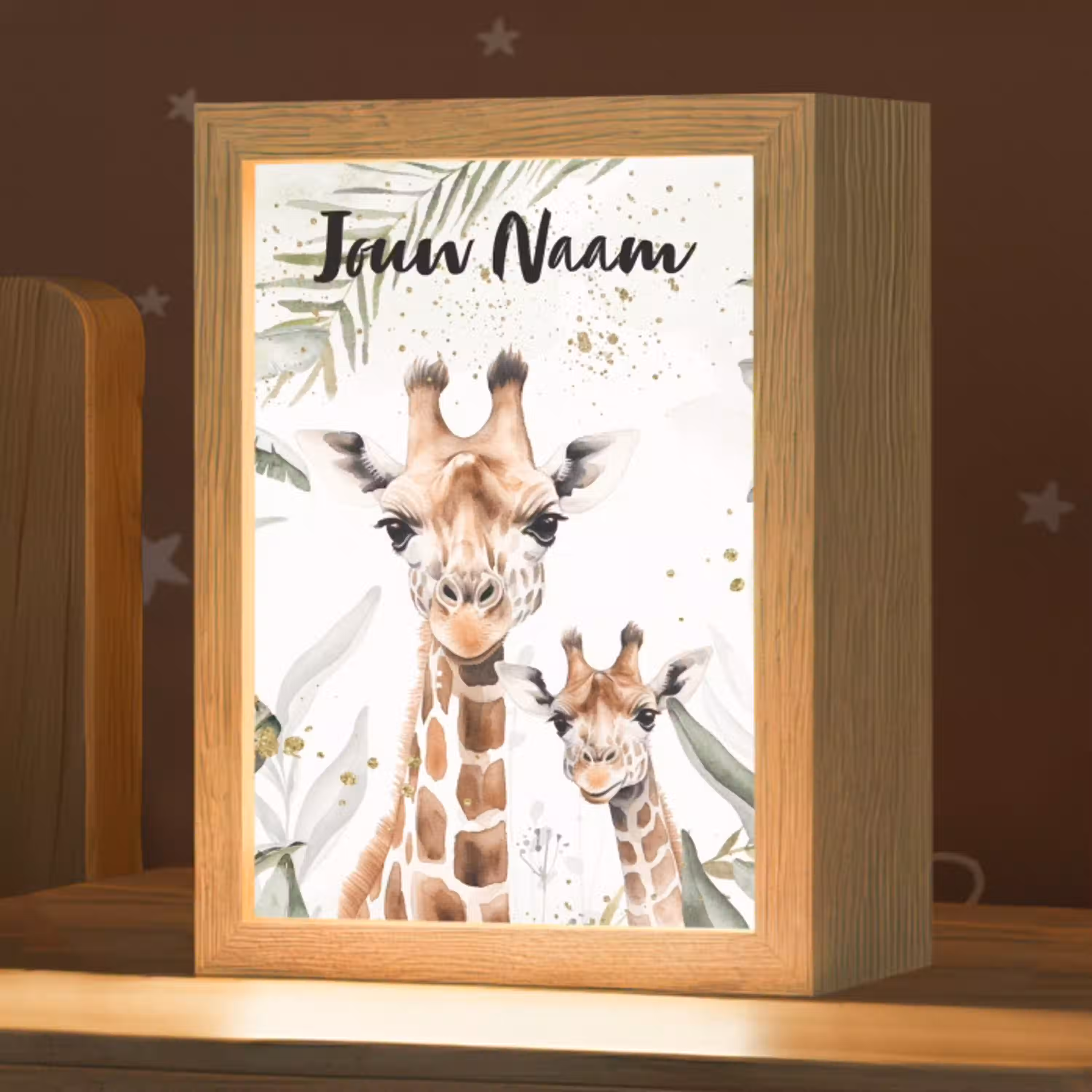 Giraffe - Natuur - Kinderen - Dieren Light Box met kabel (Kinderlampje) klein -zzz_3d_website