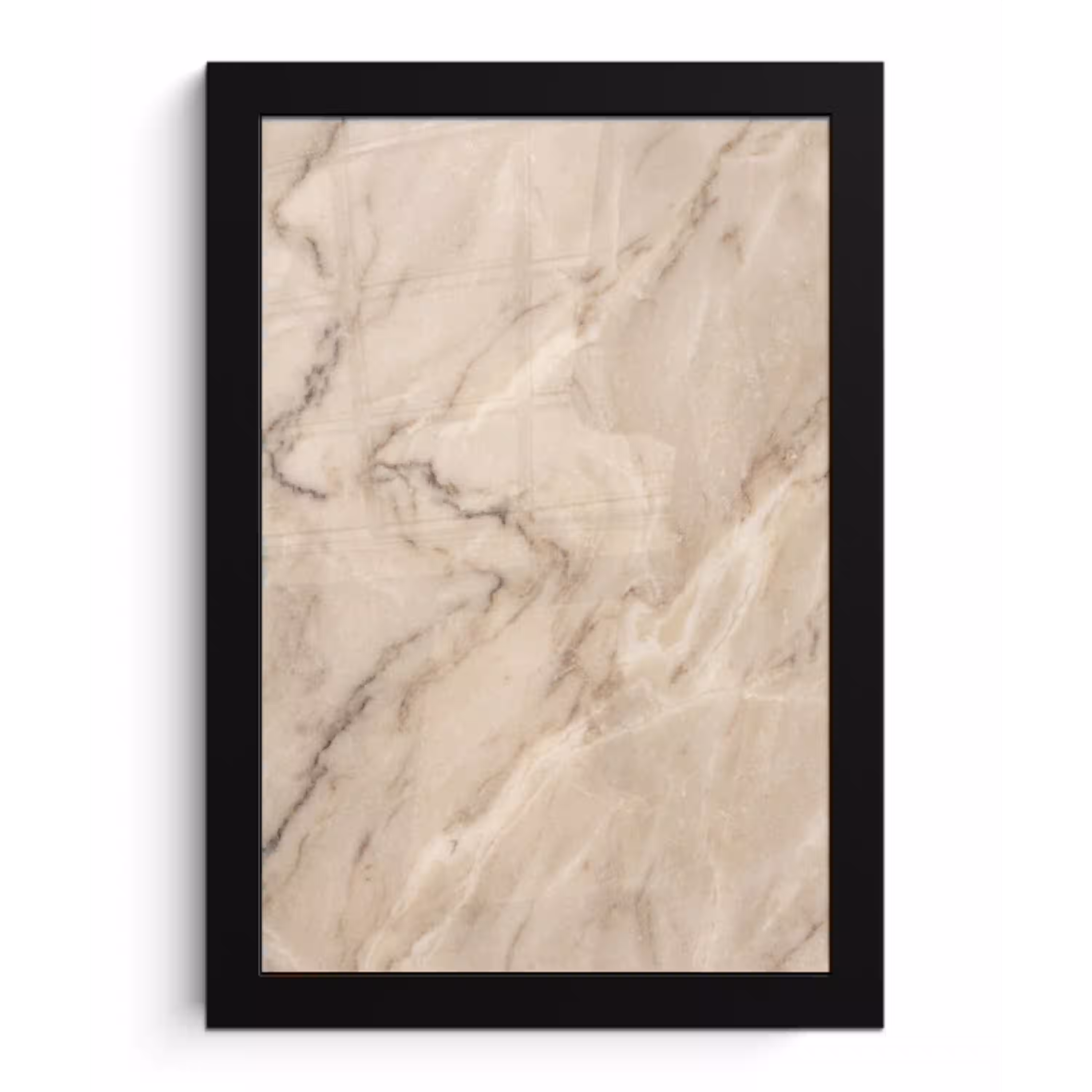 Marmer - Patroon - Abstract - Modern - Beige fotolijst zwart zonder passe partout klein -3d