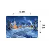 Winteravond - Kerstdorp - Donker Placemat vinyl groot -specs
