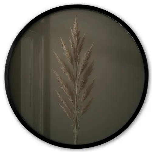 Tak - Pluimgras - Donkerbruin Fotolijst rond zonder passe partout klein -3d