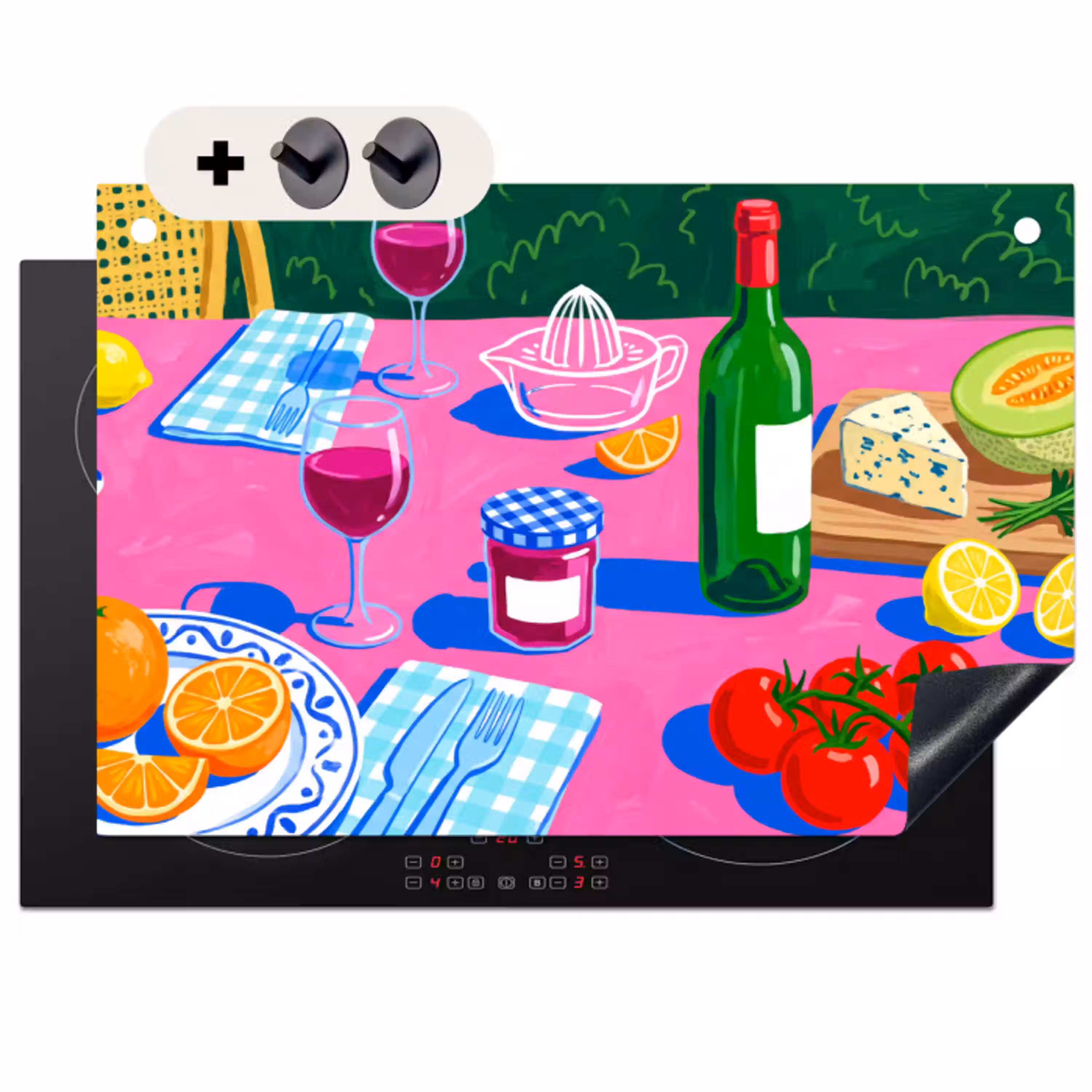 Eten - Tafel - Illustratie Inductie beschemer met haakjes klein -3d