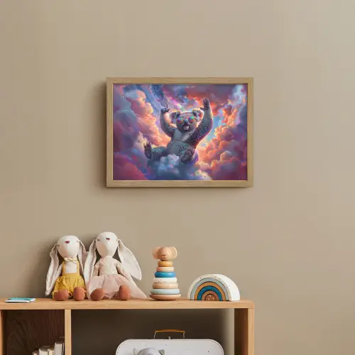 Koala - Dier - Zonnebril - Wolken Light Box met batterij (Wandlamp kind) middel -sfeer2_kind