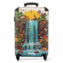 Waterval in graffiti stijl NBS - Handbagage koffer - Unisex middel -productfoto_recht
