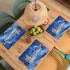 Winteravond - Kerstdorp - Donker Placemat vinyl groot -zzsfeer5_Kitchenyeah-website
