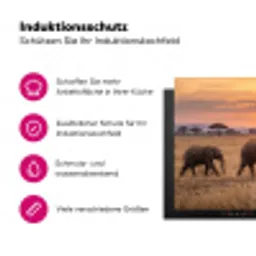 Olifanten - Savanne - Zonsondergang - Afrika - Warm Inductie beschermer vinyl 3mm klein -zzzzzzz-lf-ups