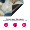 Bladeren - Abstract - Goud - Blauw Inductie beschermer vinyl 3mm klein -zzzzzzz-lf-onderkant