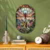 Libelle - Mozaïek - Bloemen - Kleurrijk Wandcirkel Ovaal Forex klein -sfeer2